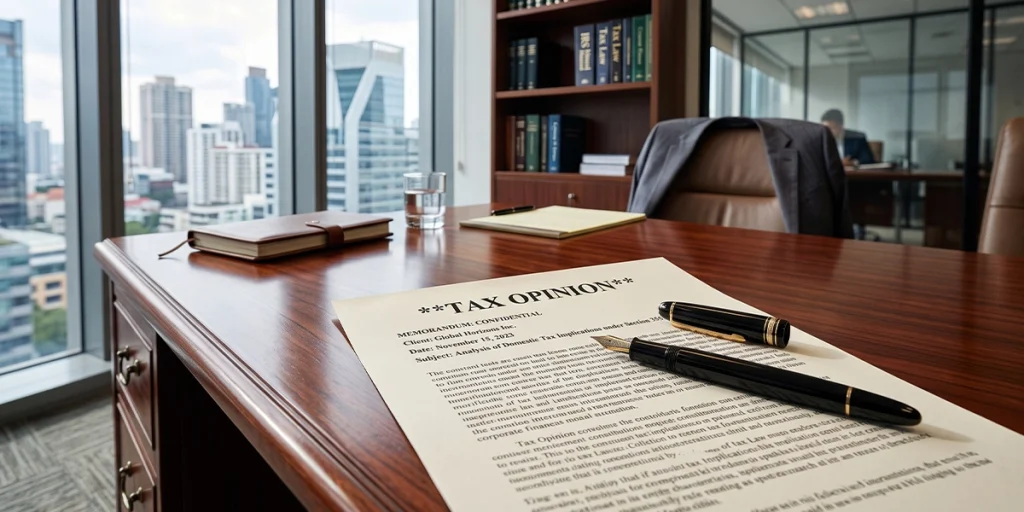 A cinematic, photorealistic image of the IRS headquarters building in Washington D.C. out of focus in the background, with a sharp, clear focus on a person in a tailored suit holding a sleek leather briefcase in the foreground. Golden hour lighting, conveying confidence, legal protection, and authority. High-end corporate style, 1200x600 resolution.