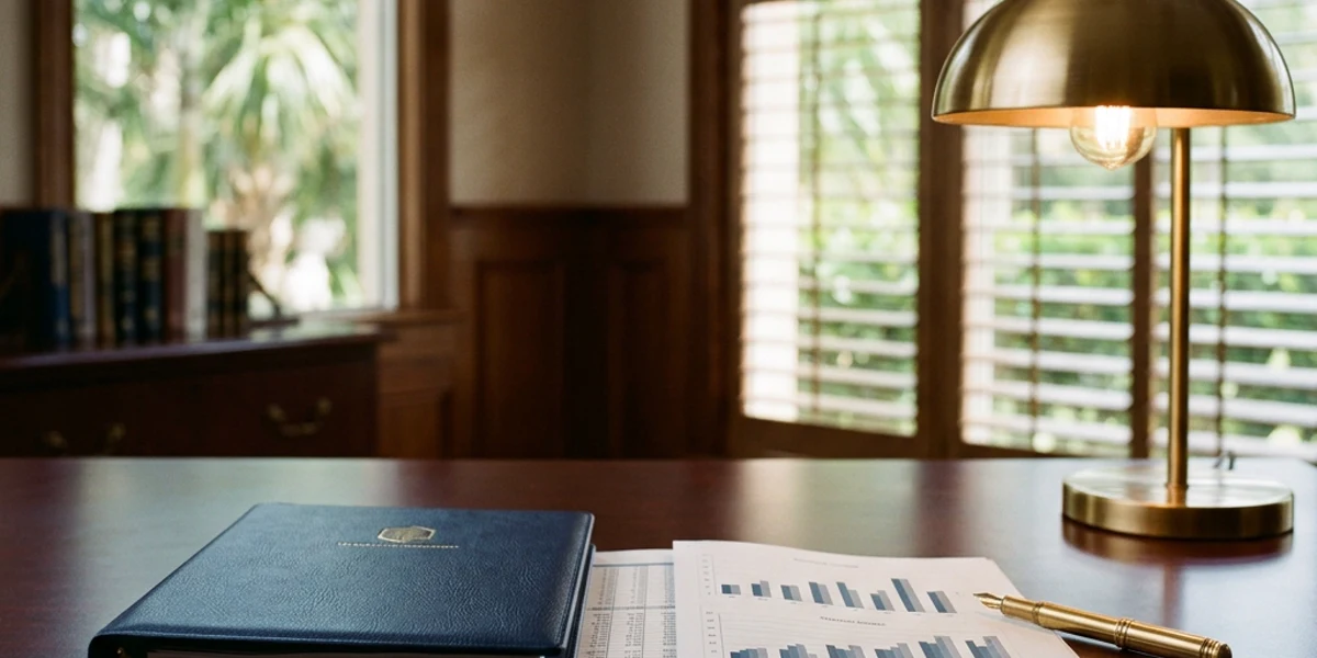 Florida sales tax voluntary disclosure records and financial ledgers on a tax attorney's desk in South Florida